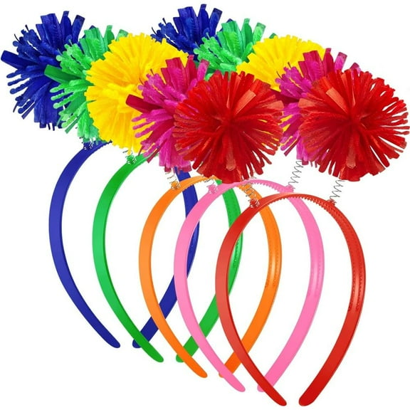 5Pcs Multicolor Pom Headband Head Bopper, Halloween Party Headwear, Funny Festival Costume Accessories, Suitable for Christmas, Birthday, Carnival