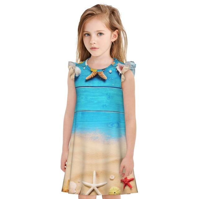 Vsdgher Planches et Plage pour Filles Chemises de Nuit Manches Courtes à Volants Robe de Nuit Pyjama pour Fête Pyjama-TTG