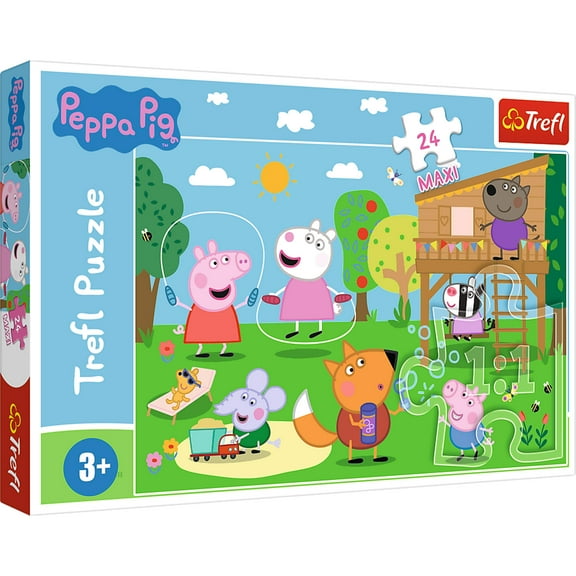 Trefl Maxi 24 Piece Puzzle - Peppa Pig's Fun in the Grass Jigsaw Puzzle