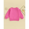 thumbnail image 3 of Bagilaanoe Toddler Baby Girl Valentine's Day Sweatshirt Long Sleeve Letter Embroidery Pullover 6M 12M 18M 24M 3T Kids Loose Tee Tops, 3 of 8