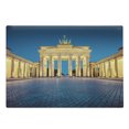 thumbnail image 1 of Travel Cutting Board, Classic View of Famous Brandenburg Gate Germany National and Landmark, Decorative Tempered Glass Cutting and Serving Board, Large Size, Blue Yellow Pink, by Ambesonne, 1 of 1