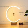 thumbnail image 5 of Lámpara de mesa de madera moderna, lámpara de equilibrio Heng con interruptor de bolas flotantes magnéticas, lámpara de escritorio colgante magnética inteligente con USB, luz de noche LED, 5 of 5