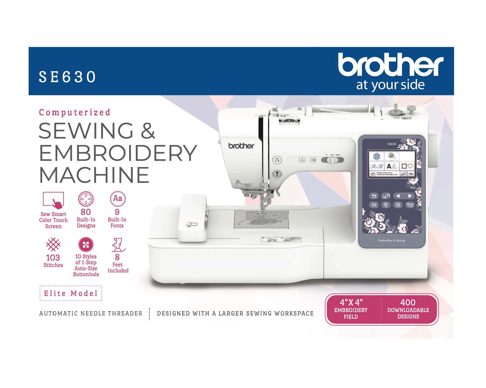 Brother SE630 Sewing and Embroidery Machine with 400 Downloadable Designs
