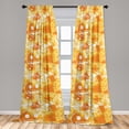 thumbnail image 4 of Ambesonne Animal Emoji Curtains, Faces Grunge Back Art, Pair of 28"x84", Mustard Orange and Yellow, 4 of 5