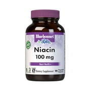 Bluebonnet Niacin 100mg Vitamin B3 Nicotinic Acid Flush-Free Niacin Supplement, 90 Caps