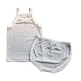 thumbnail image 3 of Juorvia Toddler Girls Summer Outfits 2pc Loungewear Cotton Classic Fitted Sleeveless Tops Color Spliced Shorts(9-10 Months,Gray), 3 of 6