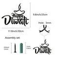 thumbnail image 2 of Iron Hanging Decors Metal Art Wall Decoration Word Happy Diwali for Living Room Home Office Garden Kitchen Hotel Balcony Matte Gunmetal Color, 2 of 7