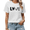 White, variant on UNISHE Women's Farmhouse Love Graphic Vintage Washed T-Shirt Short Sleeve Oversized Creative Design Tee