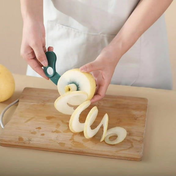 Manual Rotary Vegetable Cutter Slicer, Spiralizer for Cucumber Potato and Fruit, Handheld Roll Cut Kitchen Tool for Healthy Meals(Blue)