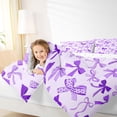 thumbnail image 3 of Erosebridal Kawaii Bow Tie Full Size Comforter Sets 3 Pieces,Purple Princess Bow Knot Bedding Sets,Luxury Bedroom Decor, 3 of 6