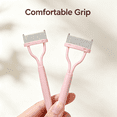 thumbnail image 4 of ACDANC 2026 New Eyelash Comb, Arc Designed Eyelash Separator Mascara Applicator Eyebrow Brush Metal Teeth Eye Lash Tool with Comb Cover, Baby Pink, 4 of 6