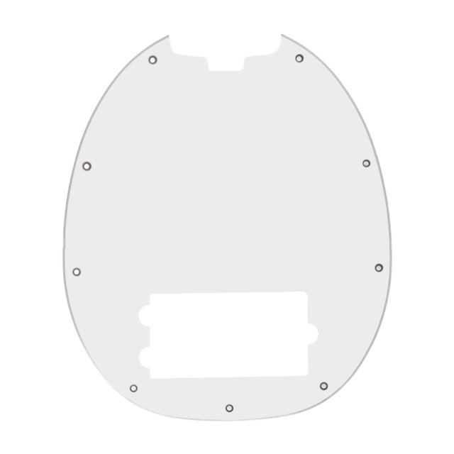 Placa protectora para bajos eléctricos con ranura y orificios precortados. Blanco
