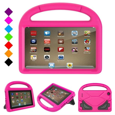 7 Inch Rca Tablet Kids Covers Fire 7 2017 Kids Case, Fire 7 2015 Kids Case, Dteck Light Weight Shock Proof Handle Friendly Stand Kid-Proof Case for All New Amazon Fire 7 inch Display Tablet Cover, Rose ()