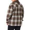 thumbnail image 3 of Agnes Orinda Women's Plus Size Halloween Outfits Plaid Flannel Shacket Contrast Corduroy Collar Button Down Long Sleeve Casual Jacket with Pocket 3X Brown, 3 of 6