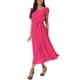 thumbnail image 4 of INSPIRE CHIC Vestido Midi Casual para Mujeres con Volantes, Sin Mangas, Cuello Redondo, Plisado, Fluido y con Cinturón en Rosa Fucsia, 4 of 6
