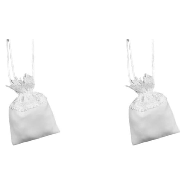 Inteprter Bolsa de dulces de boda Bolsas de regalo de estilo simple para el hogar Contenedor de embalaje Blanco 9 × 12.5 × 14 cm 2Conjunto