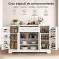 thumbnail image 2 of Zocalo Buffet de Almacenamiento con 4 Puertas y Cajón, Gabinete Multiusos para Cocina y Comedor 137.9 cm, Blanco, 2 of 10