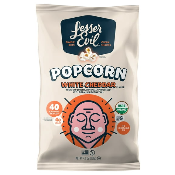 LesserEvil, Organic Popcorn, White Cheddar
