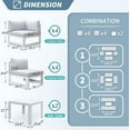 thumbnail image 6 of RADIATA 10 Pieces Large Aluminum Patio Furniture with Coffee Tables Outdoor Conversation Set Modern Luxury Sofa Set White Aluminum Frame with Light Grey Cushions, 6 of 10
