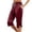 Red, variant on Women's Effortless Mid Rise Slim Casual Pants Flat Fitting Solid Color Everyday Wear Trousers XXL Green