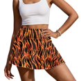 thumbnail image 3 of HELLHERO Polyester Spandex Fabric Tennis Skirt for Outing Golf Pickleball, Built-in Shorts 2 Side Pockets Golf Skirts, Tiger stripe print, 3 of 9