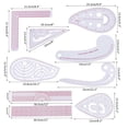 thumbnail image 5 of Metric Sewing Ruler Kit 9-Piece, Clear French Curve Pattern Drafting Tools for Beginners Tailors Designers, Flexible Inch and CM Measuring Set, Multicolor, 5 of 6