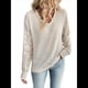thumbnail image 1 of Camisas de Larga para Mujer, Blusas de Encaje con Cuello en V, Blusas Informales de Negocios, Conjuntos de Moda de Otoño, Ropa Albaricoque XXL, 1 of 9