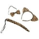 thumbnail image 2 of ColoMX 3 piezas para niños, orejas de gato, diadema, pajaritas, cola, conjunto, fiesta, disfraz de cosplay (estampado de leopardo amarillo), 2 of 8