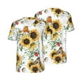 thumbnail image 3 of Daiia Sunflowers Leaves And Birds Mens Baseball Jersey Button Down Shirts Short Sleeve Sports Uniforms-Small, 3 of 9