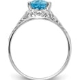 thumbnail image 2 of 14K White Gold 8X6mm Oval Blue Topaz Ring (Size 6) Made In United States y4697bt, 2 of 5