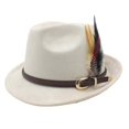 thumbnail image 2 of XIAOCHA Womens Braided‑Buckle Fedora Hat Solid Wide‑Brim Hat Outdoor Festival Hat,White, 2 of 4