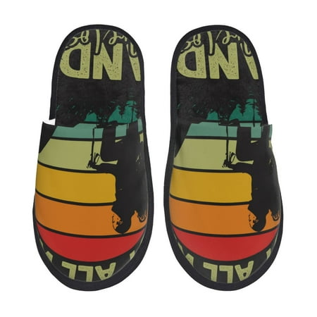 Balery Not All Who Wander Are Lost 1 Slient Indoor Furry Fleece Comfort House Shoes Soft Non-Slip Home Shoes Cotton slippers House Slippers-- Medium