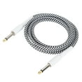thumbnail image 1 of Cable de instrumento Cable de interconexión de audio estéreo con conector macho de 6,35 mm para guitarra eléctrica, bajo, teclado, mezclador, altavoz, enchufe blanco de 6,35 mm, 1 m / 3,3 pies, 1 of 5