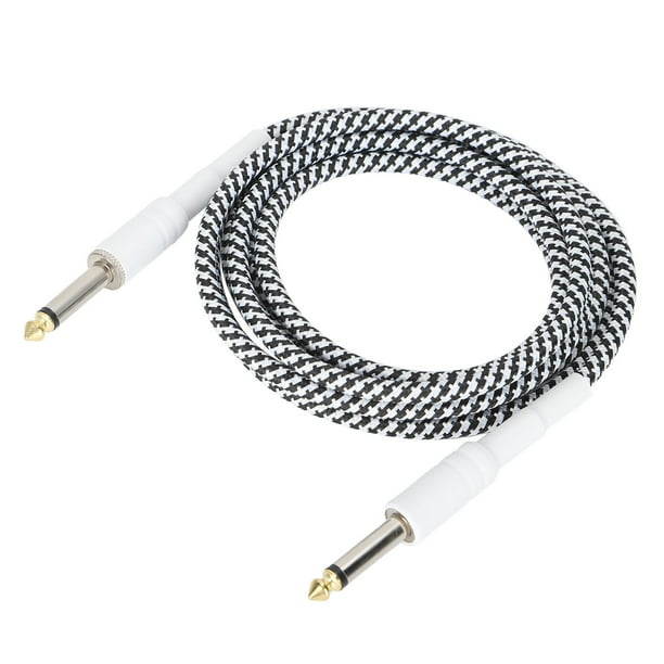 Cable de instrumento Cable de interconexión de audio estéreo con conector macho de 6,35 mm para guitarra eléctrica, bajo, teclado, mezclador, altavoz Enchufe blanco de 6,35 mm 1 m/3,3 pies