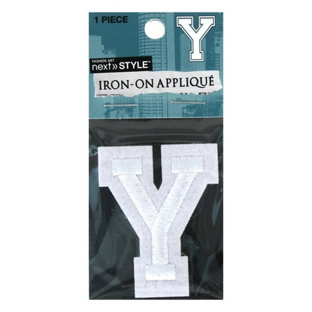 Next Style Single Embroidery Letter, "Y", White