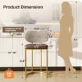 thumbnail image 4 of Summit Living Counter Height Bar Stool with Back, 24.8" Modern PU Upholstered Bar Chair with Metal Frame, Brown, 4 of 6