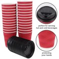 thumbnail image 5 of MEIBUTYUP Red Disposable Paper Tableware Set for Takeout Coffee and Parties, 50 Pieces, 5 of 6