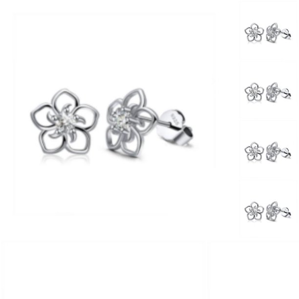 Qarigey 1 par de pendientes con forma de flor, estilo europeo decorativo, Color sólido, galvanizado, que no se desvanece, joyería blanca para Blanco 10Conjunto