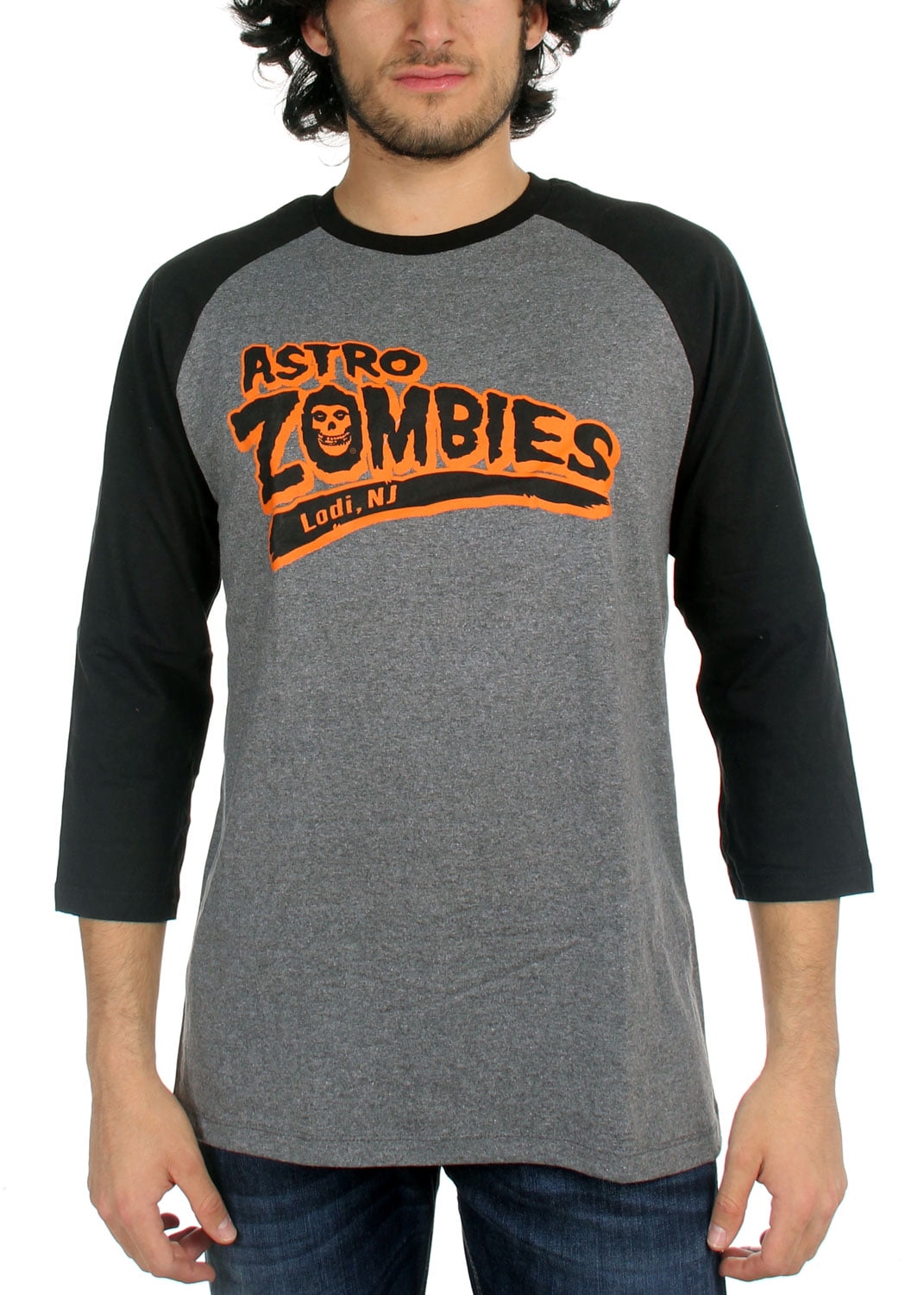 Misfits The Misfits Mens Astro Zombies Baseball TShirt In Heather