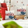 thumbnail image 4 of Patriotic Throw Pillow Covers, 4th of July Linen Pillow Case for Independence Day, Memorial Day, Veteran's Day, USA, American Summer Outdoor Red White Blue Decorations (18x18Inch), 4 of 6