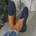 thumbnail image 2 of Navy Women Trendy Relaxed Adaptable Square Toe Flying Woven Warm Weather Supportive Flat Footwear For Everyday Activities, 2 of 5