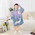 thumbnail image 6 of FORMRS Wearable Blanket Hoodie with Sleeves for Kids Cozy Flannel Sweatshirt, Purple Night Deer, 6 of 7