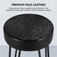 thumbnail image 3 of Alden Design Upholstered Faux Leather Counter-Height Barstool, Set of 2, Black, 3 of 10