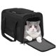 thumbnail image 1 of Transportín para gatos, transportador para mascotas aprobado por aerolínea para gatos medianos de 20 libras, transportador para perros pequeños y cachorros, transportador de bolsa para gatos de carga superior plegable con lados suaves para viajes y automóviles JM, 1 of 5