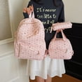 thumbnail image 3 of Polka Dot Bow Backpack Set, Water Resistant Bookbag with Lunch Box and Pencil Case, Nylon Laptop Backpack for Outdoor College (Pink), 3 of 10
