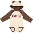 thumbnail image 3 of Inktastic Ohio in Red Text with Heart Boys or Girls Long Sleeve Baby Bodysuit, 3 of 5