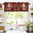 thumbnail image 3 of Christmas Santa Valances for Windows Claus Winter Snowflake Red Black Plaid Rod Pocket Curtain Valance Window Treatment Short Curtains for Kitchen Living Room, 58"x16", 3 of 5