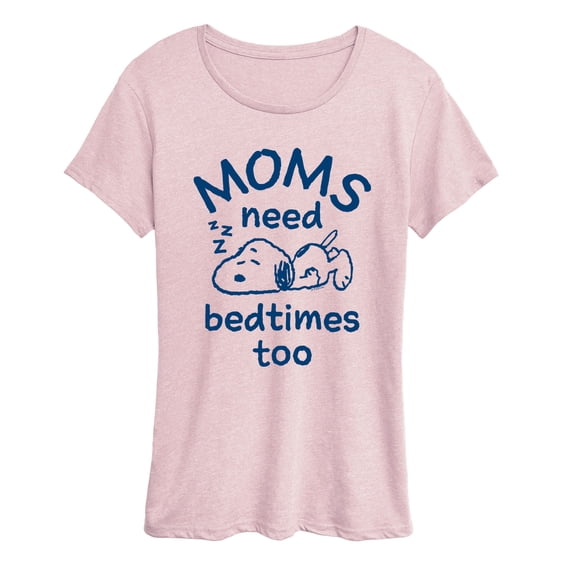 Peanuts - Moms Need Bedtimes Too Snoopy - Women's Short Sleeve Graphic T-Shirt