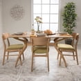 thumbnail image 6 of GDF Studio Bullerton Mid Century Modern Fabric Upholstered Wood 5 Piece Dining Set, Green Tea and Oak, 6 of 6