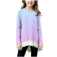 thumbnail image 3 of Loopsun Kids Winter Tops, Toddler Girls Long Sleeve T Shirts, Kids Toddler Girl Casual Printed Long Sleeve Round Neck Athletic Tshirts Purple, 14-15Years, 3 of 5